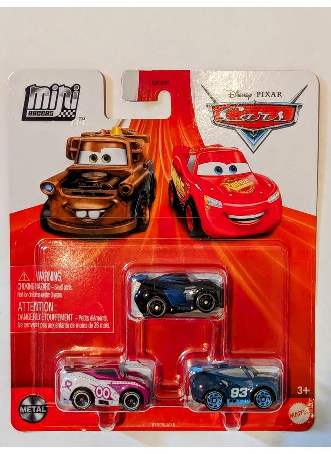 Disney Pixar Disney Cars Mini Racers 3 Pack Nick Shift Flip Over Jackson Storm  - Image 1