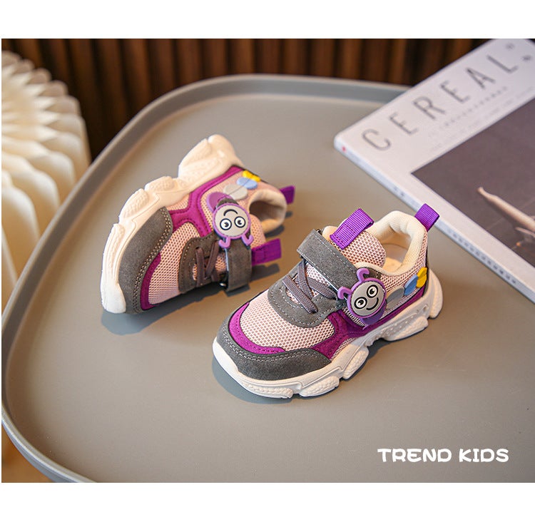 New Caterpillar Soft-Soled Boys' Shoes Casual Double-Mesh Shoes All-Match Girls' Toddler Running Sports Shoes - Image 3