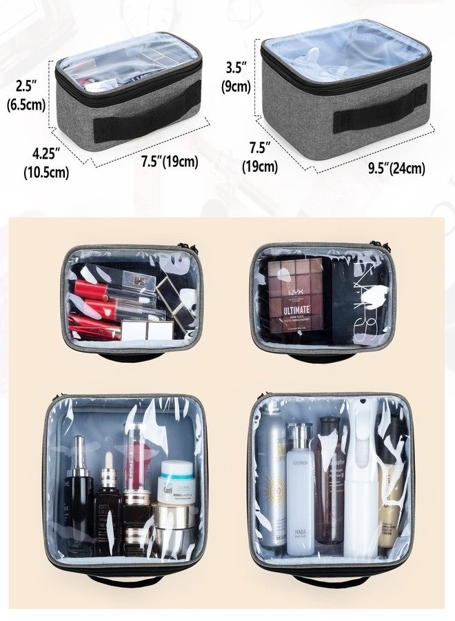 BAFASO Makeup Bag Cosmetic Bag with 4 Inner Removable Pouches, Multifunctional Travel Makeup Case (Patent Pending), Gray - Image 2