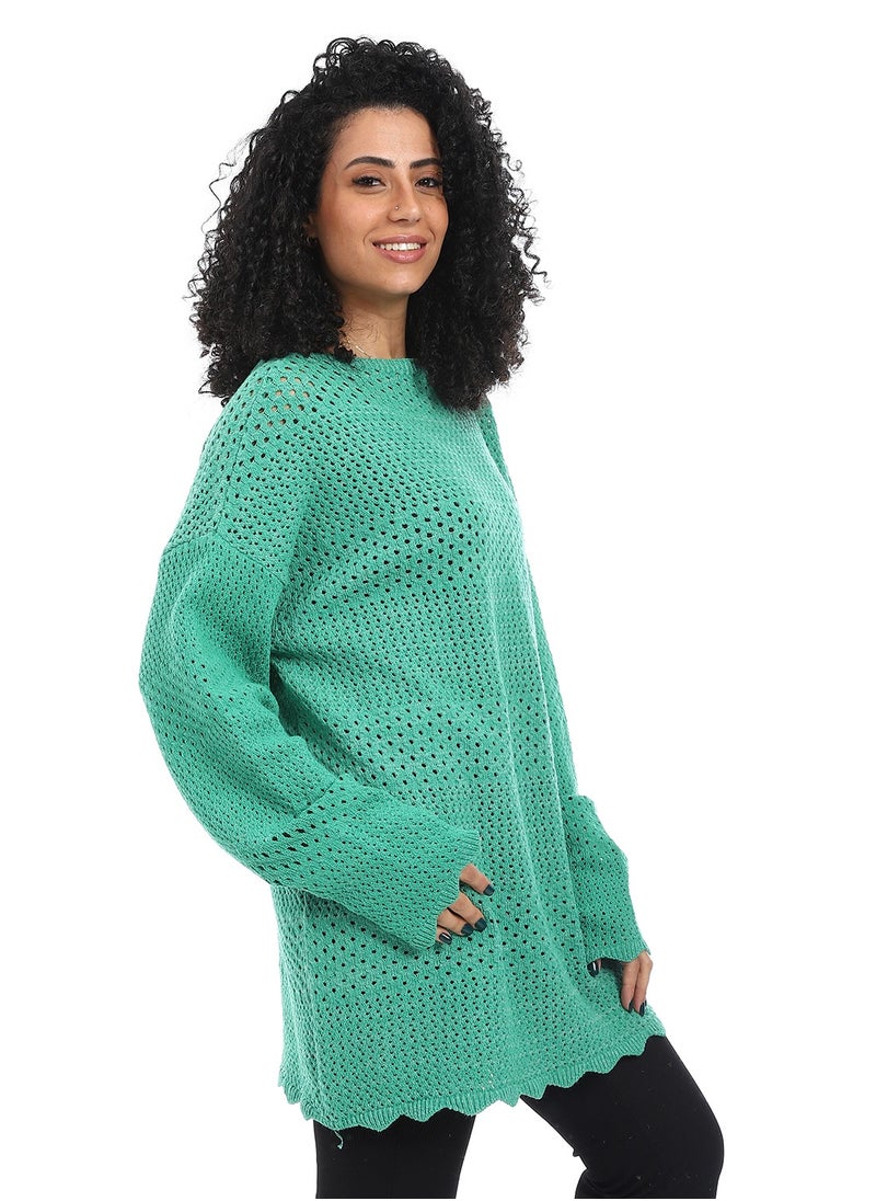 Caesar Women Wool Long Pullover Round Neck  - Image 2