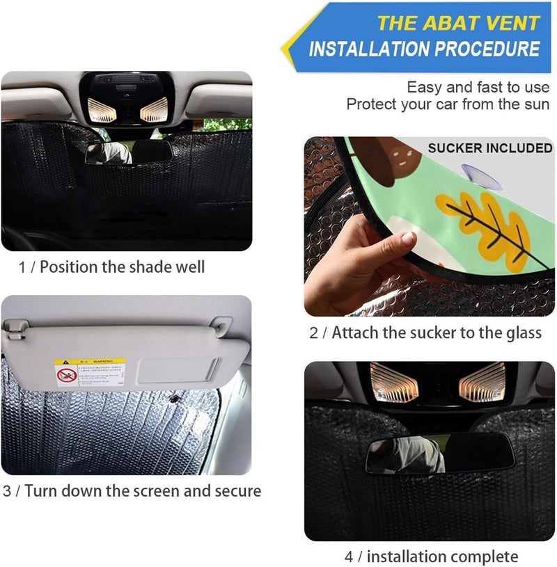 Cute Fox Car Windshield Sun Shade Foldable Sun Visor Automotive Sunshades for Car Truck SUV Blocks UV Rays Keep Your Vehicle Cool - Image 2