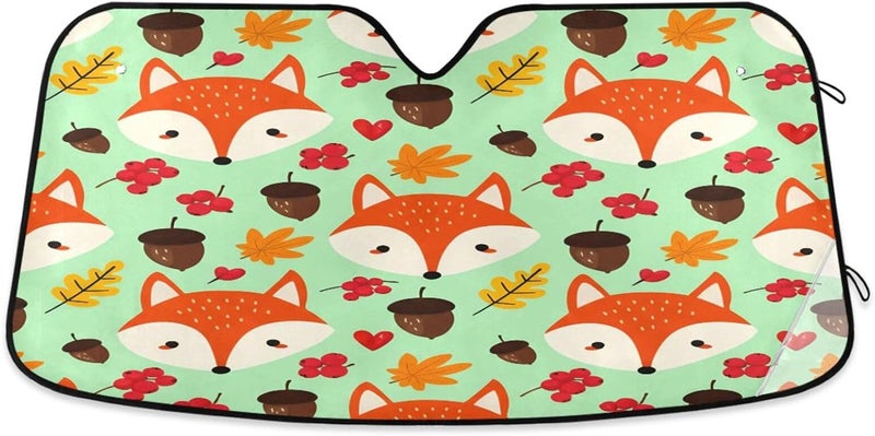 Cute Fox Car Windshield Sun Shade Foldable Sun Visor Automotive Sunshades for Car Truck SUV Blocks UV Rays Keep Your Vehicle Cool - Image 1