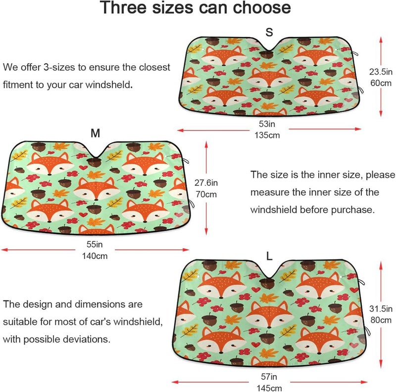 Cute Fox Car Windshield Sun Shade Foldable Sun Visor Automotive Sunshades for Car Truck SUV Blocks UV Rays Keep Your Vehicle Cool - Image 5