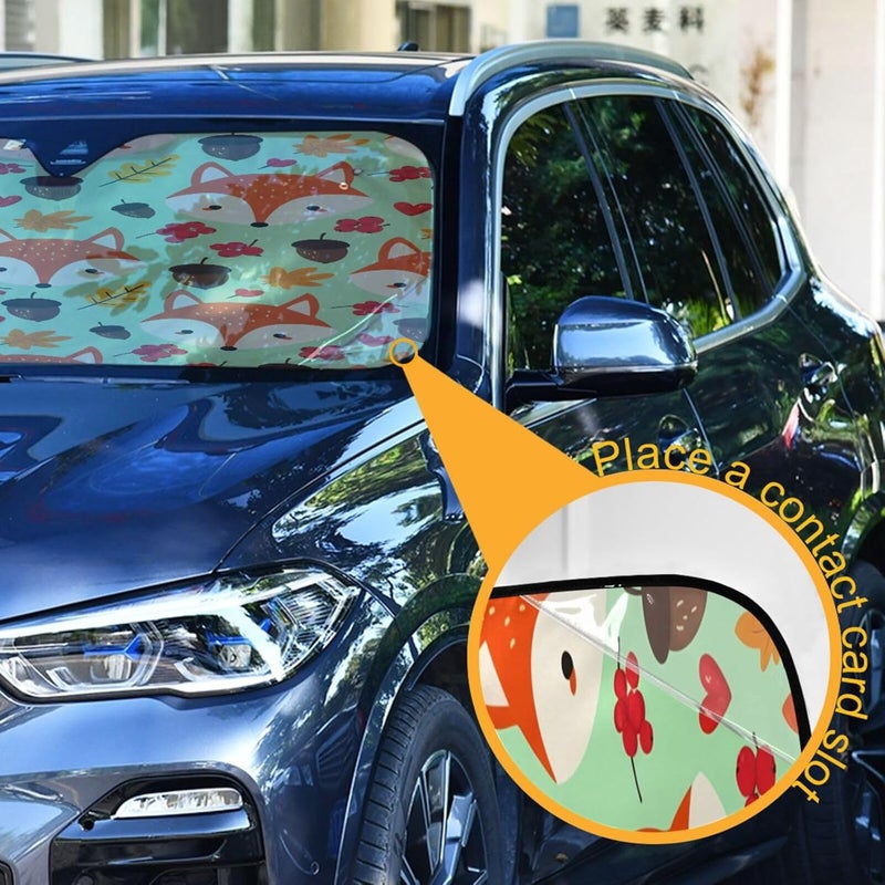 Cute Fox Car Windshield Sun Shade Foldable Sun Visor Automotive Sunshades for Car Truck SUV Blocks UV Rays Keep Your Vehicle Cool - Image 3