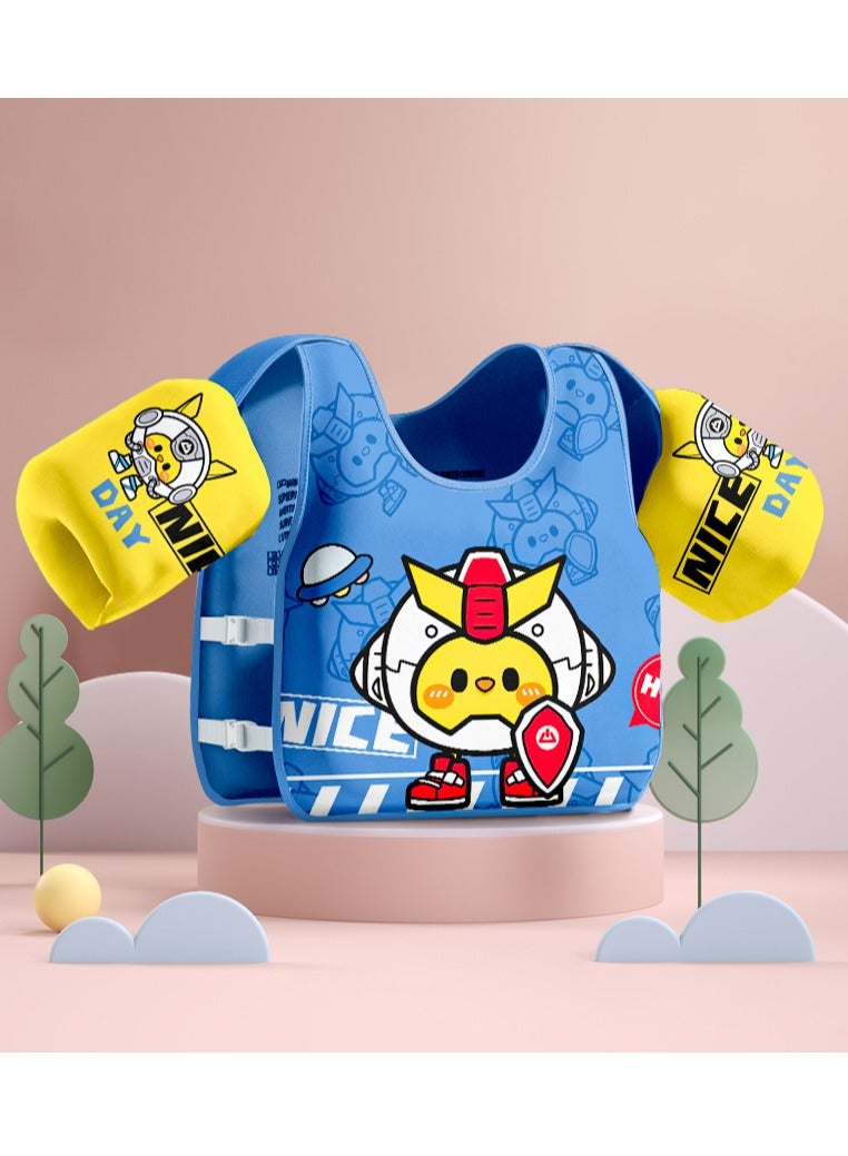 أطفال السباحة سترة السباحة العائمة سترة السباحة الذراع مع سترة ، حزام قابل للتعديل مع مشبك أمان ، طفل لطيف الكرتون الفتيان والفتيات