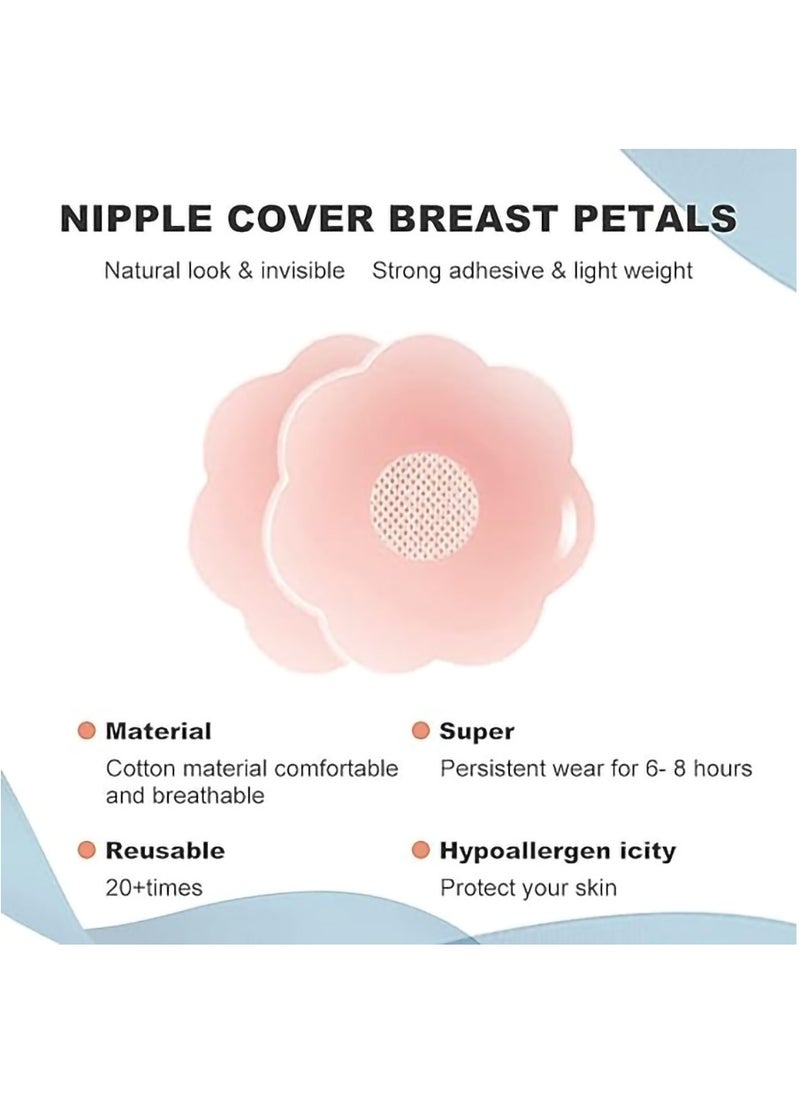 MileMelo 6 Pairs Petal-Shaped Thin Invisible Silicone Stick-On Pads – 0.3cm Slim Fit for Sensitive Areas, Gentle Adhesive, Multi-Purpose Care  - Image 5