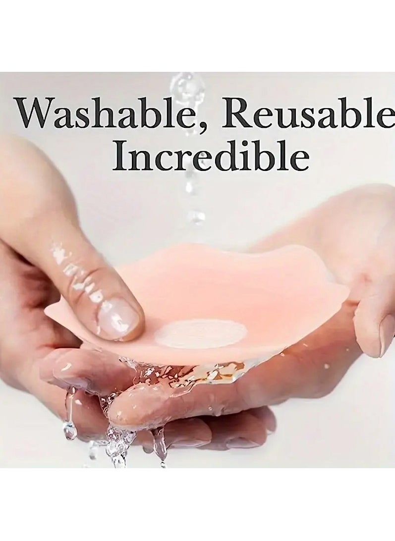 MileMelo - 6 Pairs Petal-Shaped Thin Invisible Silicone Stick-On Pads – 0.3cm Slim Fit for Sensitive Areas, Gentle Adhesive, Multi-Purpose Care - Image 1