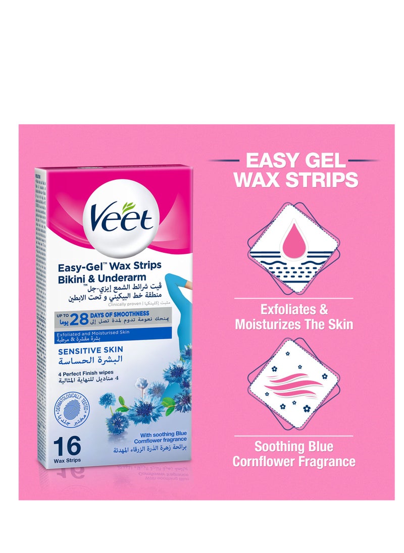 Veet Hair Removal Easy-Gel Wax For Sensitive Skin 36 Strips  - Image 2