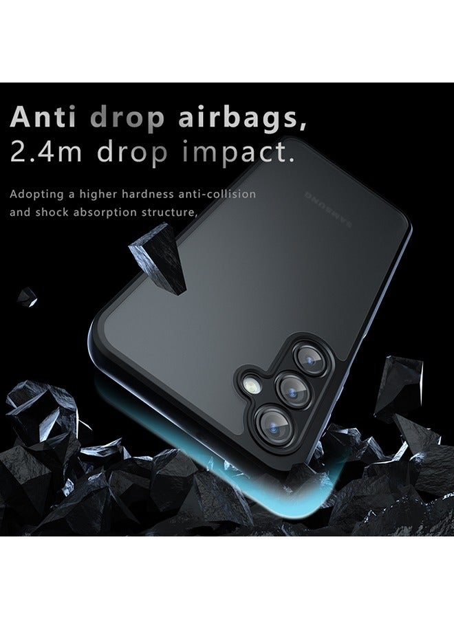 Case for Samsung Galaxy A16 5G, Frosted Translucent Back Protective Slim Phone Cover, Anti-Fingerprints, Anti-Fall Drop Protection, Shockproof Case for Samsung Galaxy A16 5G (Black) - Image 2