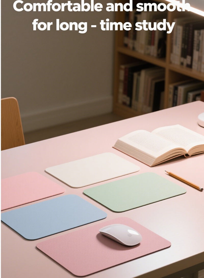 5-Pack Mouse Mats, 31x20x2.5mm, Green/White/ Light Pink/Dark Pink/Blue, Waterproof, Thickened, Non-Slip – for Home/Office/Laptop Use - Image 1