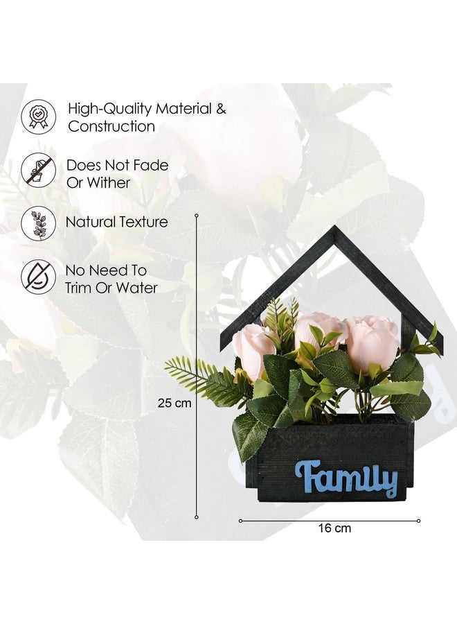هومستيك نبات اصطناعي | نباتات لديكور المكاتب | وعاء زهور صناعية للديكور | زهور صناعية للديكور | نباتات ذات مظهر طبيعي | 7 وردة برأس | متعدد الألوان - Image 2