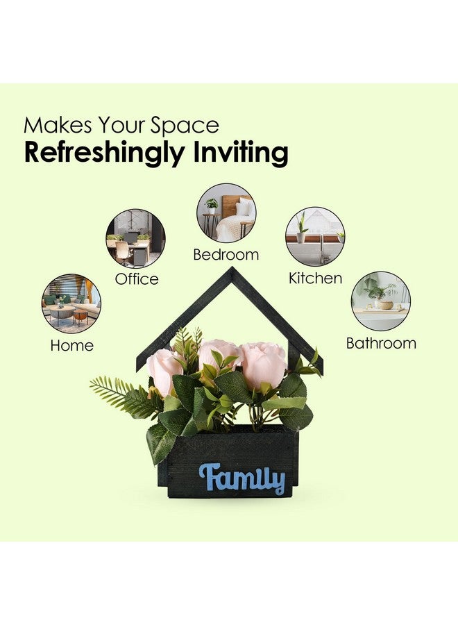 هومستيك نبات اصطناعي | نباتات لديكور المكاتب | وعاء زهور صناعية للديكور | زهور صناعية للديكور | نباتات ذات مظهر طبيعي | 7 وردة برأس | متعدد الألوان - Image 4