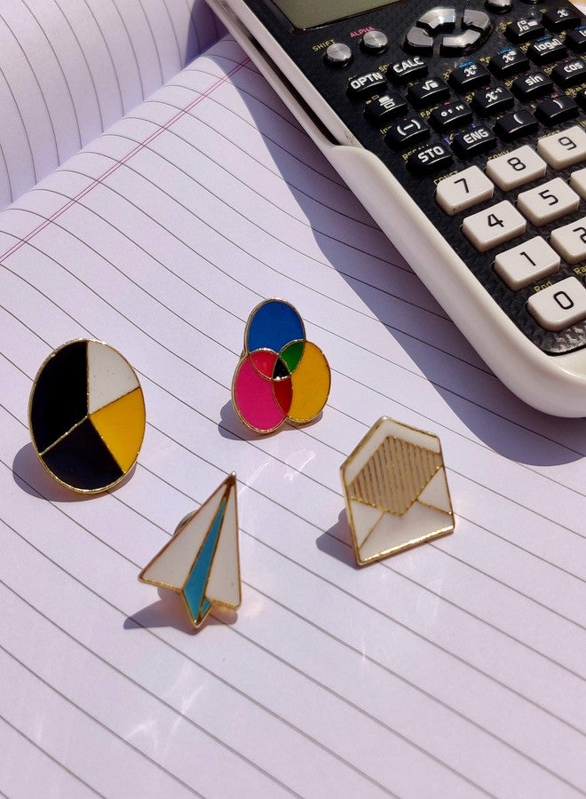 FURE Back to School Enamel Pins - Set of 4 Metal Enamel Pin Brooches for Men and Women (Multicolour) - Image 2