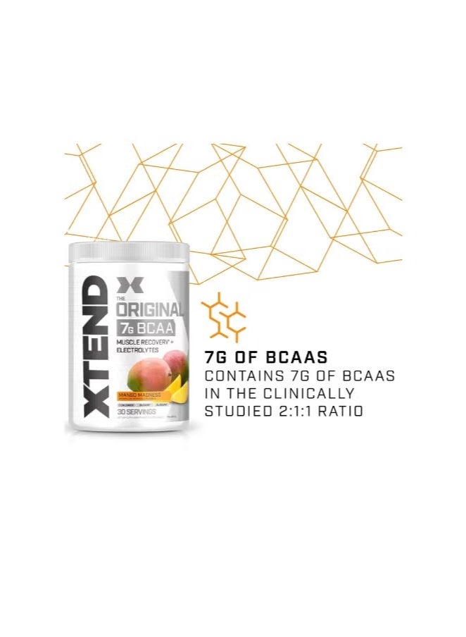XTEND إكستند الأصلي 7G BCAA لاستعادة العضلات + إلكتروليتات، نكهة مانجو جنون - 30 حصة - Image 2