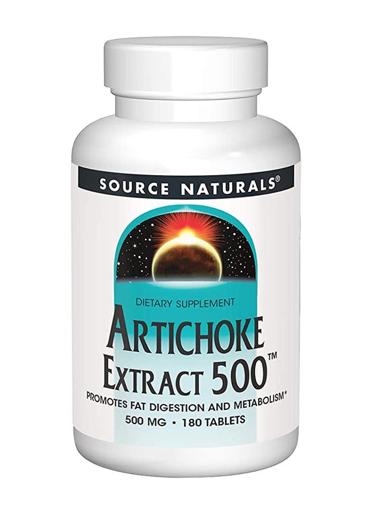 Artichoke Extract 500 mg, 180 Tablets – Supports Fat Digestion, Liver & Gallbladder Function, Promotes Cardiovascular Health