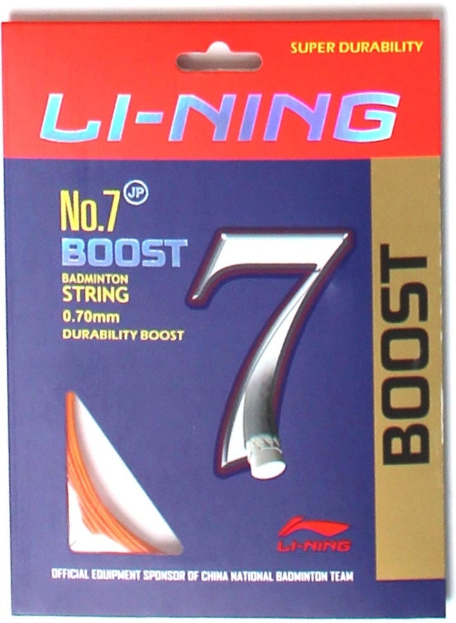Li-Ning Unisex Adult No.7 Boost Badminton - String, 0.70Mm Diameter - Outrageous Orange, One Size - Image 1