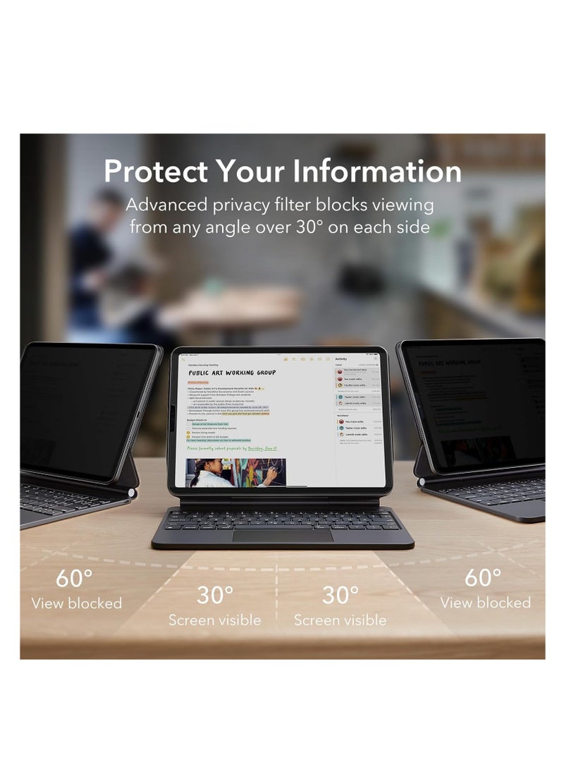 Privacy Screen Protector for iPad Air 13 Inch M2 2024/M3 2025, Removable  Screen Film with 30-Degree Anti-Spy Privacy Filter, Detachable and Reusable, Matte Finish - Image 1