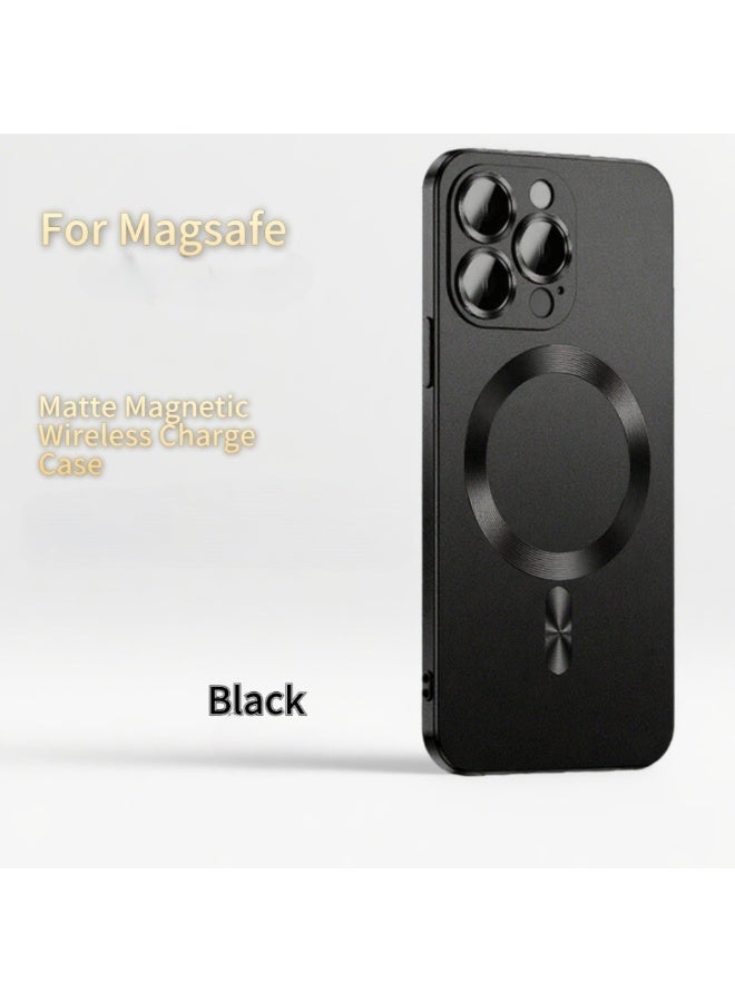 غطاء iPhone 16 /16Pro/16Pro Max، جراب MagSafe مع شحن لاسلكي مغناطيسي، حماية عدسة زجاجية ناعمة غير لامعة - Image 2