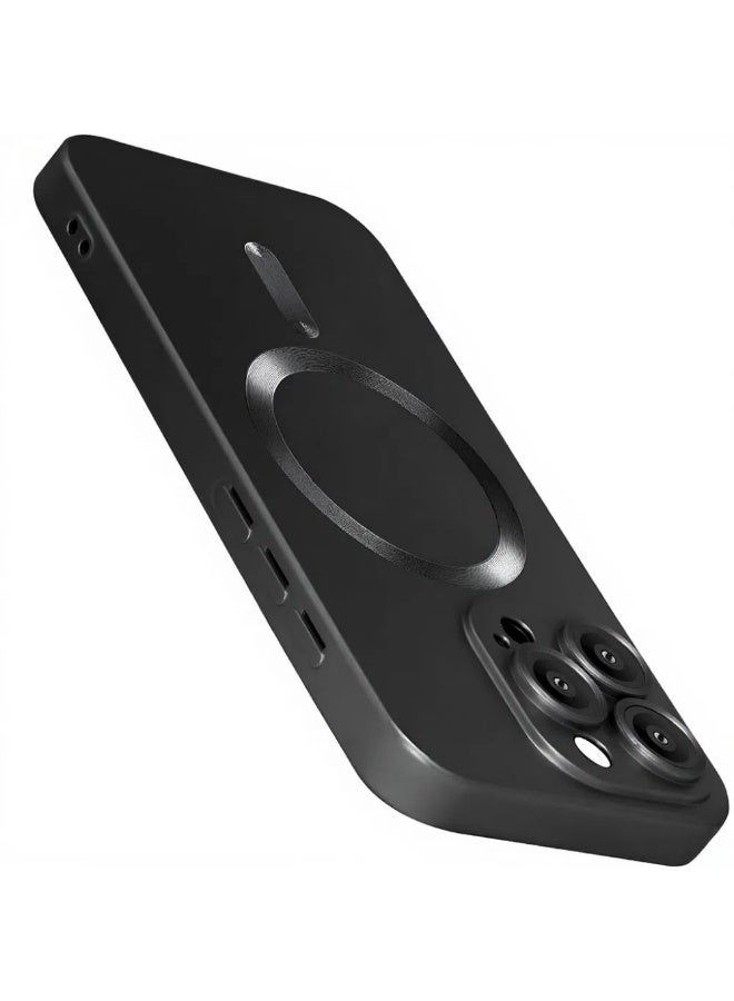 غطاء iPhone 16 /16Pro/16Pro Max، جراب MagSafe مع شحن لاسلكي مغناطيسي، حماية عدسة زجاجية ناعمة غير لامعة - Image 1