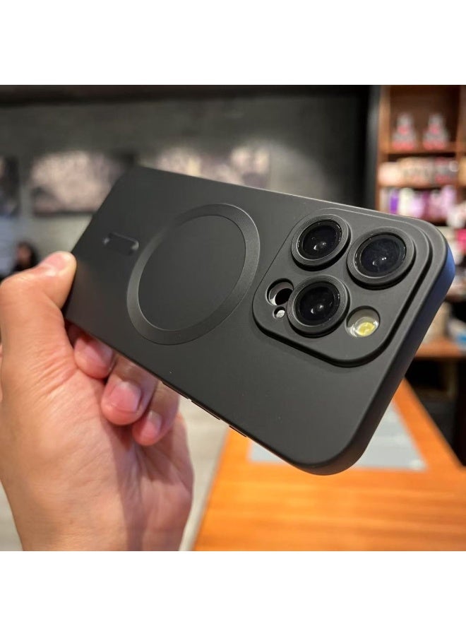 غطاء iPhone 16 /16Pro/16Pro Max، جراب MagSafe مع شحن لاسلكي مغناطيسي، حماية عدسة زجاجية ناعمة غير لامعة - Image 4