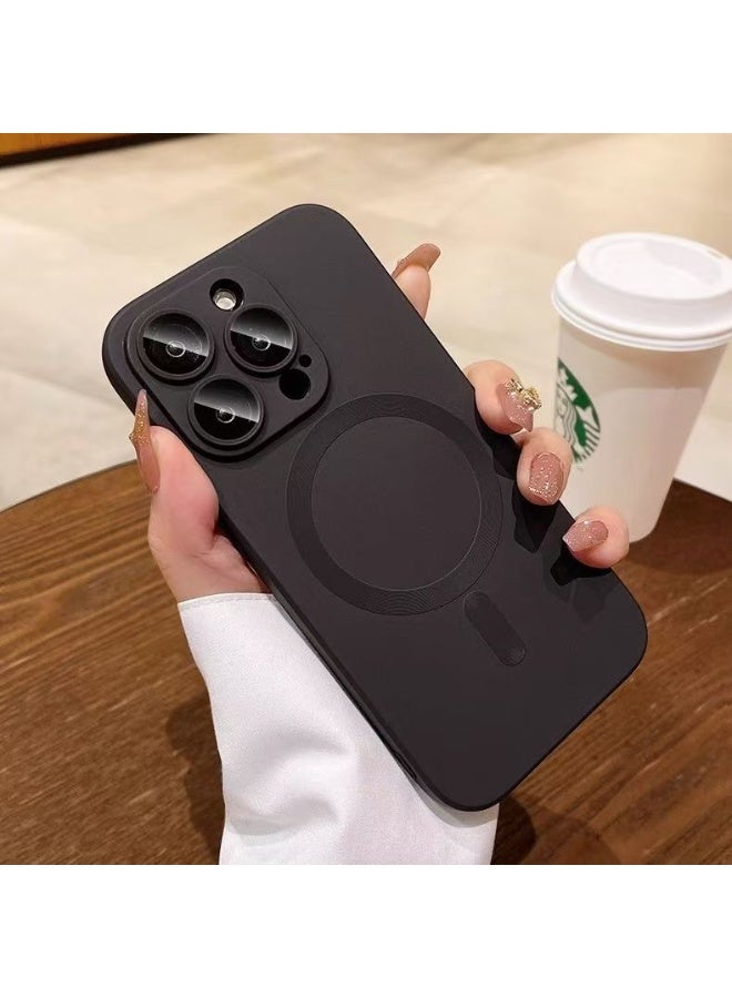 غطاء iPhone 16 /16Pro/16Pro Max، جراب MagSafe مع شحن لاسلكي مغناطيسي، حماية عدسة زجاجية ناعمة غير لامعة - Image 5