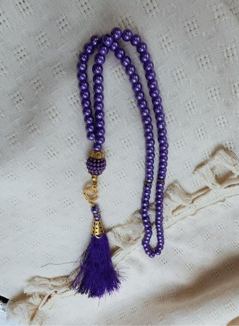 Huitich Digital Elegance 99 Glass Bead Tasbeeh Gift Set with Digital Counter Blue - Image 3