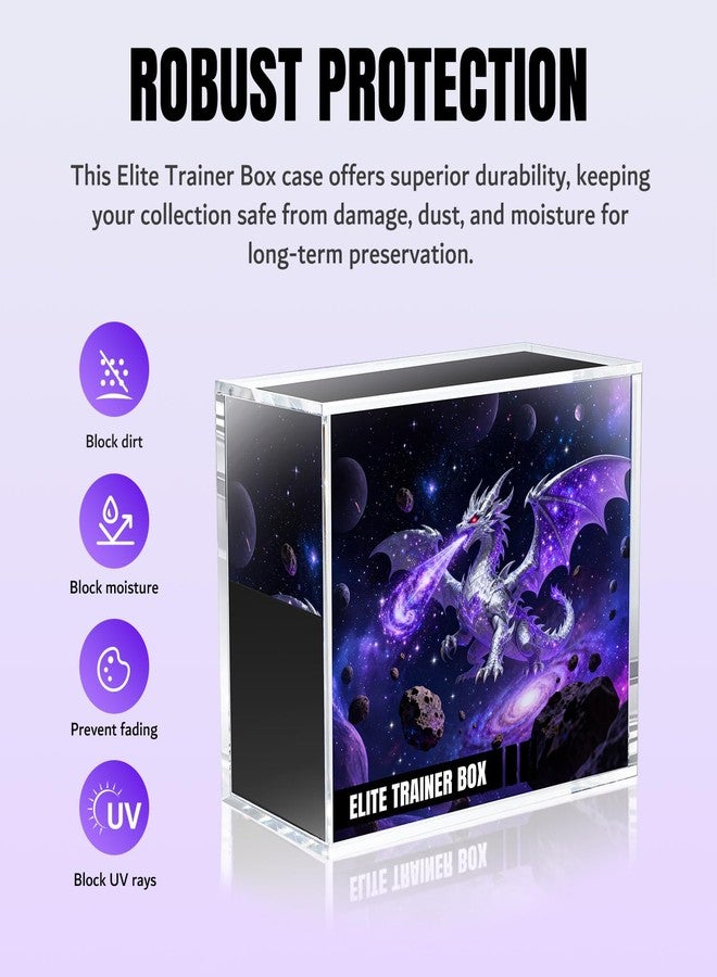 Mcbazel Acrylic Display Case Protector for Elite Trainer Box, 5mm Thick Clear Magnetic ETB Case Holder with UV Protection Compatible with PKMN Elite Trainer Boxes - Image 2