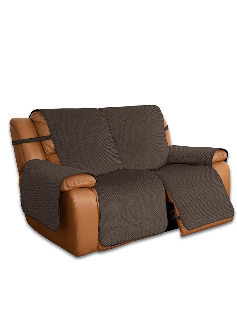 Easy-Going - Easy-Going Recliner Loveseat Covers, Water Resistant Reversible 2 Seat Recliner Cover, Velvet Couch Cover, 2 Pieces Double Recliner Sofa Covers for Kids, Dogs, Pets (Loveseat Recliner, Chocolate) - Image 1