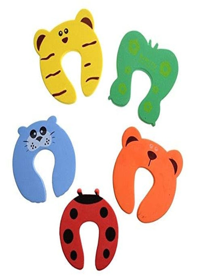 BOTIST Animal Finger Door Stopper, Cartoon Animal Cushion Children Safety Foam Door Stopper Childproof Door Stoppers Curve Shaped Door Stopper (Pack of 4) - Image 1
