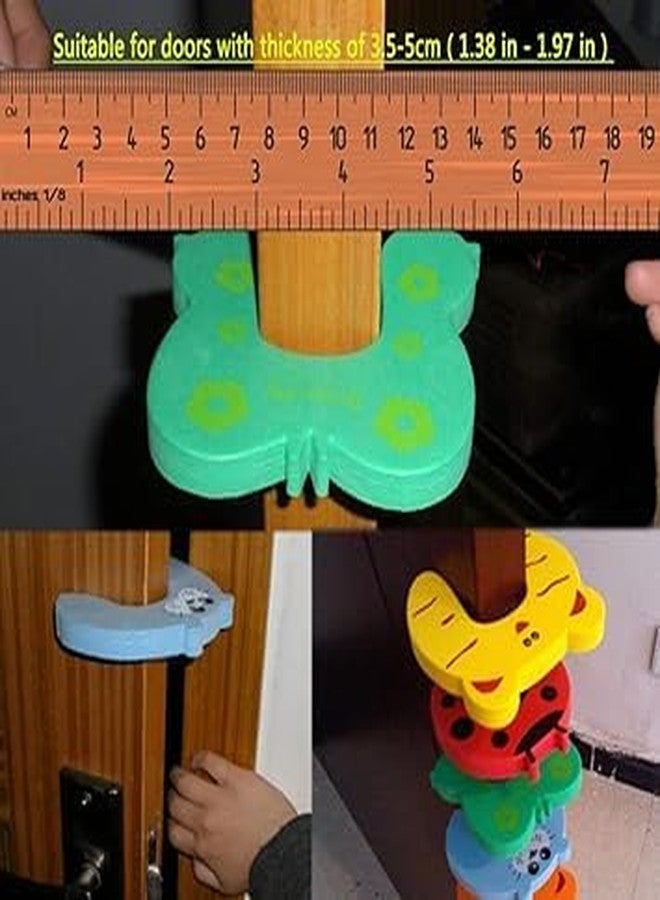 BOTIST Animal Finger Door Stopper, Cartoon Animal Cushion Children Safety Foam Door Stopper Childproof Door Stoppers Curve Shaped Door Stopper (Pack of 4) - Image 3