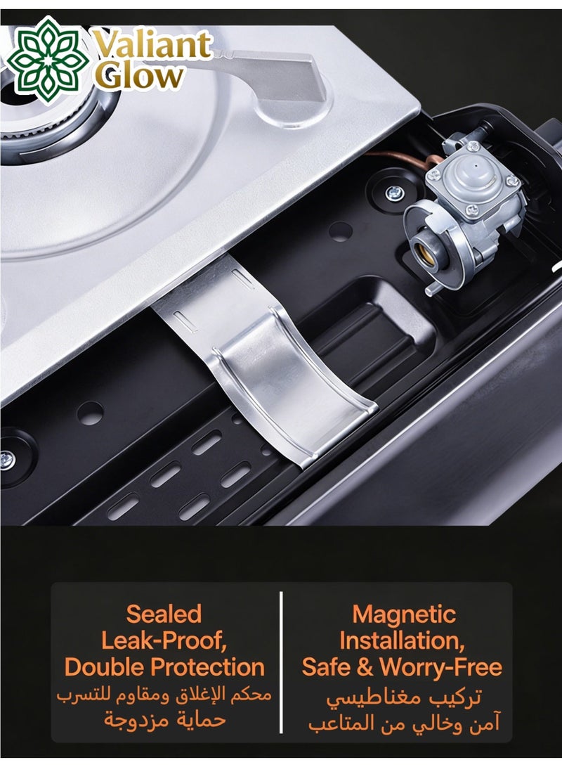 Valiant Glow Logistics delays, emergency supply | Ultra-thin portable cassette stove | Outdoor camping stove | emergency gas stove、camp stove、camping accessories、camping stove、portable gas stove、portable stove | Lightweight design | Easy to carry | Quick installation | High fuel efficiency | Durable materials. - Image 5