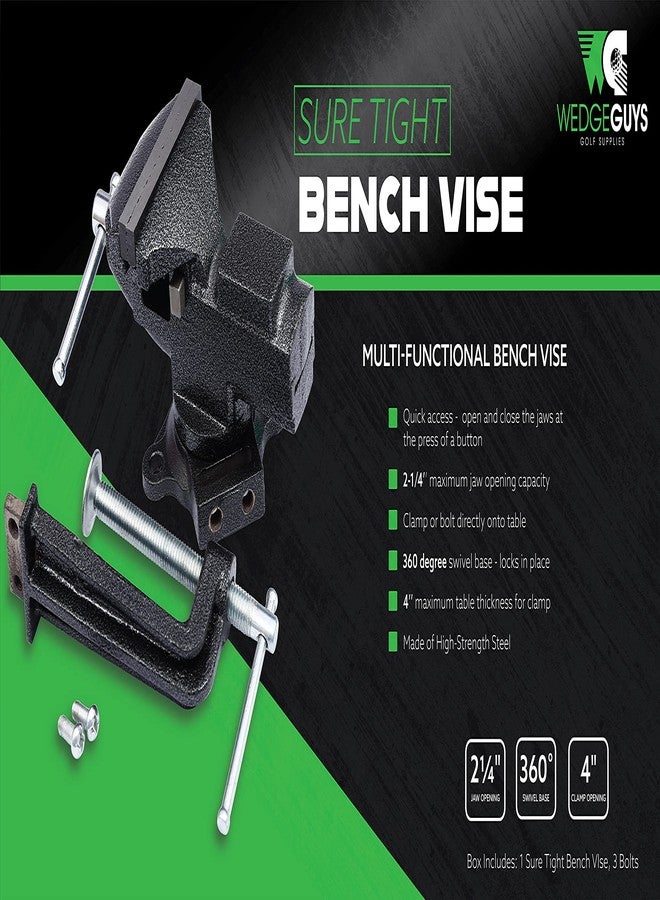 ويدج جايز كماشة طاولة عمل Wedge Guys مع فك سريع ومحور دوار + مشبك طاولة عمل قابل للإزالة، مشبك مطاطي لإعادة تثبيت مضارب الجولف والمزيد - Image 3