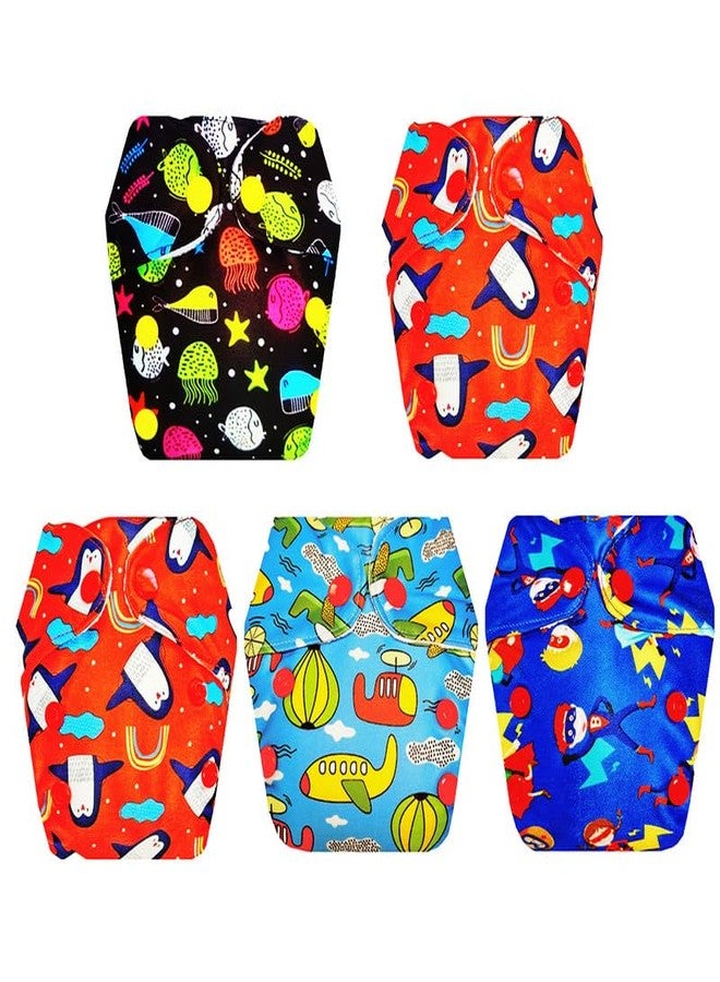Dumbledo Premium Newborn Cloth Diaper with Integrated Insert (Pack of 5) | Snug Fit | 6-Layer Absorbent Pad | Easy to Clean | Designed by Moms | 0 - 4 Months | Unisex Baby - Image 1