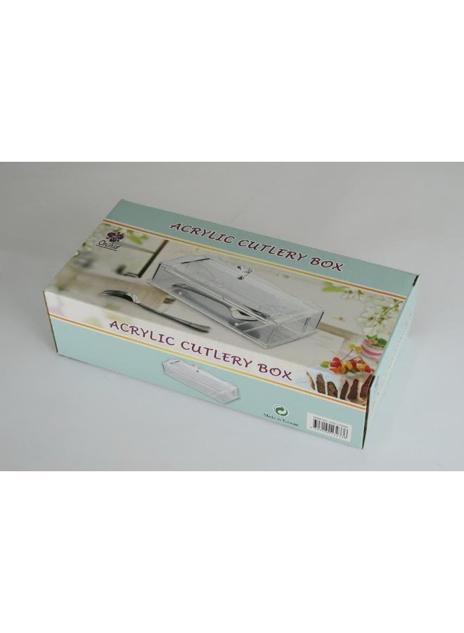 Orchid Acrylic Cutlery Holder Box Cutlery Storage Organizer Cutlery Holder With Cover Utensils Organizer For Countertop Kitchen Organizer Kitchen Accessories - Image 3