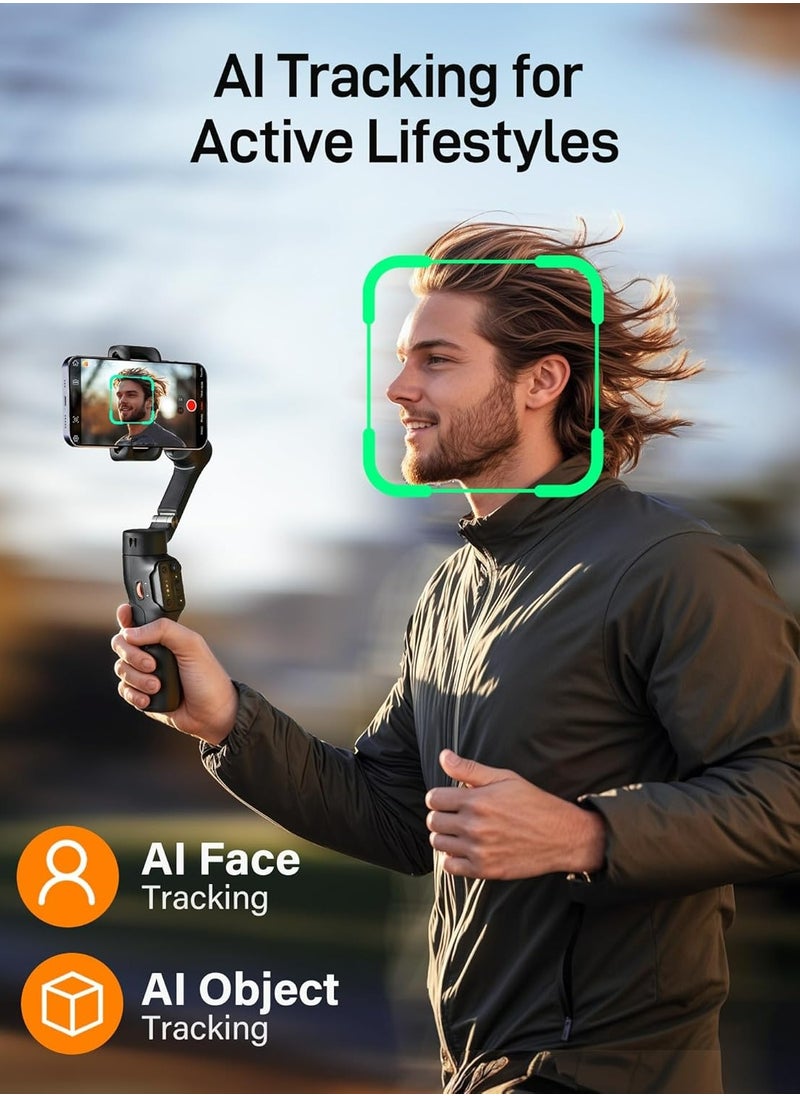 hohem - Hohem iSteady X3 SE 3-axis Foldable Smartphone Gimbal Stabilizer with AI Tracking and Detachable Remote Control (Black) - Image 1