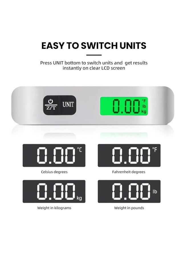 Luggage Scale with Hook - Enjoy Digital Luggage Scale with Backlit LCD Display, Comes with Hook and Battery, Perfect for Measuring Carry on Luggage - Image 2