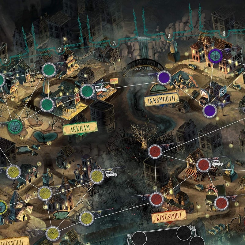 زي - مان جيمز لعبة لوحية من Asmodee Pandemic Reign of Cthulhu - تحقق وواجه الرعب الكوني، لعبة استراتيجية تعاونية، متعة عائلية للأطفال والبالغين، من سن 14+، 2-4 لاعبين، مدة اللعب 40 دقيقة - Image 4