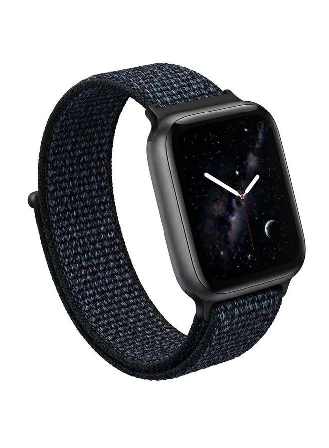 CATANES Breathable Nylon Sport Loop Band Compatible with Apple Watch 44mm 45mm 46mm 49mm for Women Men, iWatch Wrist Straps for Ultra 3 2, Se, Series 11 10 9 8 7 - midnight - Image 1