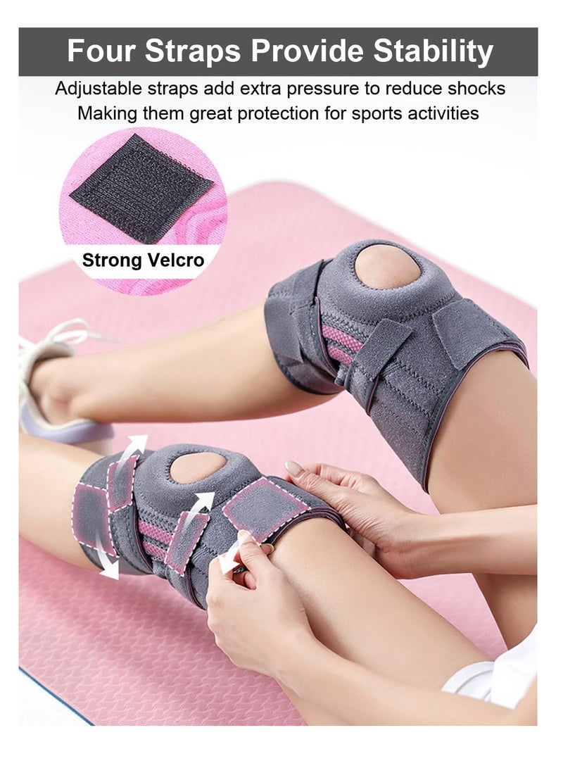 KASTWAVE Knee Brace, Knee Brace for Meniscus Tear, for Arthritis Pain and Support, Hinged Knee Support, Knee Compression Sleeve for Knee Pain, for Weightlifting, Gym, Workout, Volleyball, Dark Grey  - Image 2