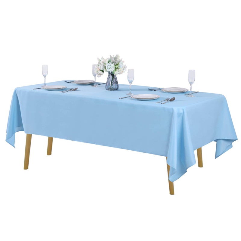 Cupuamon Rectangle Tablecloth 60x102 inch Washable Polyester Fabric Table Cloth for Wedding Party Dining Banquet Decoration(60x102  Blue Mist) - Image 1