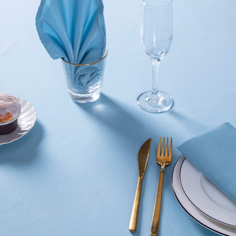 Cupuamon Rectangle Tablecloth 60x102 inch Washable Polyester Fabric Table Cloth for Wedding Party Dining Banquet Decoration(60x102  Blue Mist) - Image 5