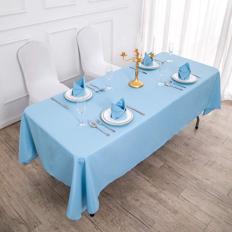 Cupuamon Rectangle Tablecloth 60x102 inch Washable Polyester Fabric Table Cloth for Wedding Party Dining Banquet Decoration(60x102  Blue Mist) - Image 4