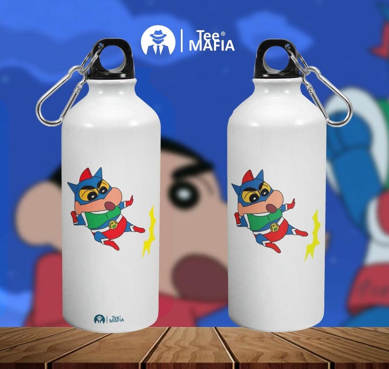 Tee Mafia Tee Mafia actionshinchan1 Sipper Bottle Shinchan Bottle Cartoon Bottle Water Bottles Printed Sipper Bottle 600 Ml White - Image 2