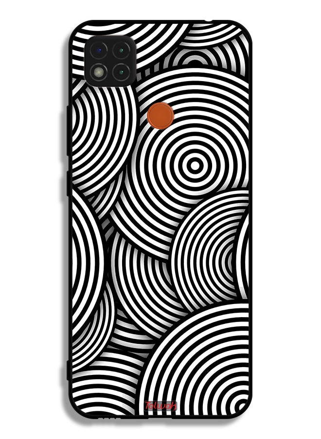 Tolwak Xiaomi Redmi 9C Protective Case Cover Circles Illusion Pattern  - Image 2