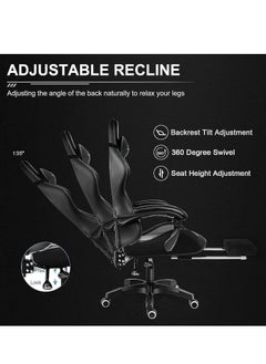 HotsUAE Gaming Chair Computer Chair,Office Chair Racing Ergonomic Chair,Adjustable Armrest High Back Gamer Chair with Headrest,Lumbar and Leg Support  - Image 4