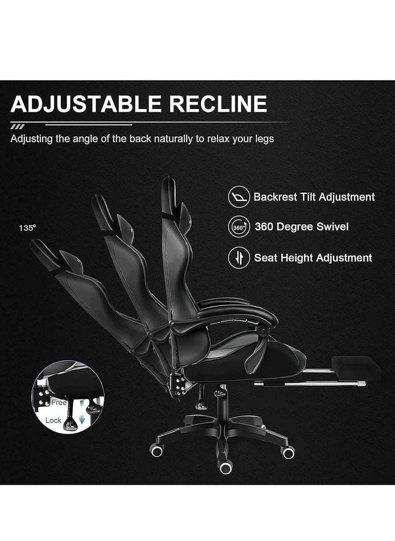 HotsUAE Gaming Chair Computer Chair,Office Chair Racing Ergonomic Chair,Adjustable Armrest High Back Gamer Chair with Headrest,Lumbar and Leg Support  - Image 4