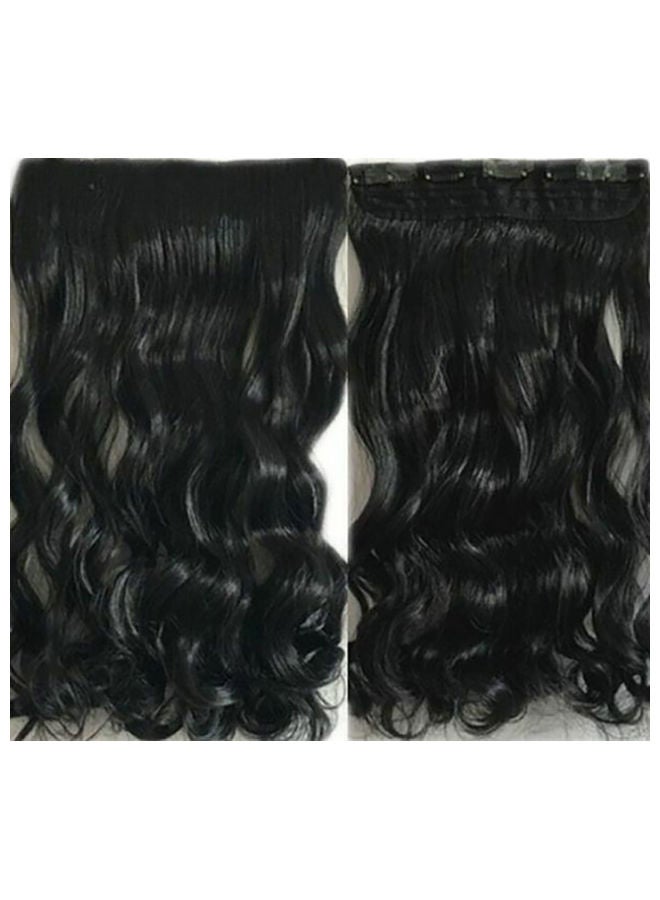 NIBEMINENT Long Curly Hair Extension Black 48cm