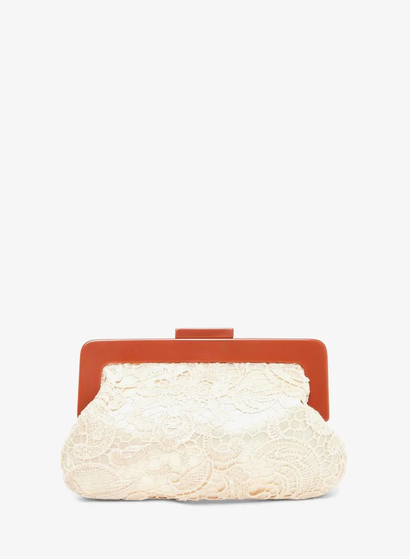 Styli White Lace Clutch Bag