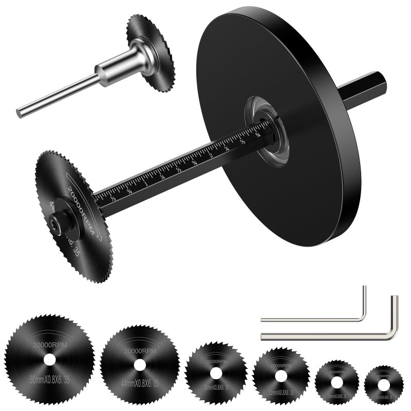 Inside Pipe Cutter for PVC Pipe Cutter Tool Set with scale Adjustable Depth Gauge 6 Black Blades 4 Black Hex Shank