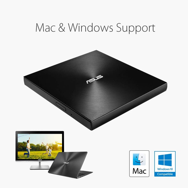 ASUS ZenDrive Black 13mm External 8X DVD/Burner Drive +/-RW with M-Disc Support, Compatible with Both Mac & Windows and Nero BackItUp for Android Devices (USB 2.0 & Type-C Cables Included) - Image 5